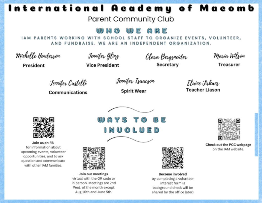 Parent Community Club - IAM Life - International Academy of Macomb